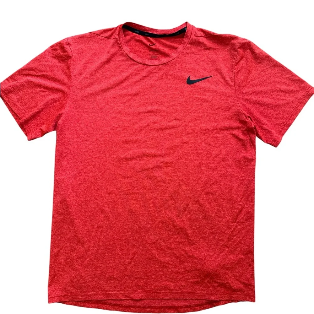 Nike Dri-Fit Red Men’s T-Shirt Size Large Nike Logo Basic Tee‎ Stretch Swoosh